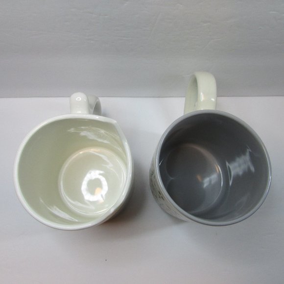 set of 2 kitty mugs Parker Lane stripe cat and embossed cat face cup lot - Picture 7 of 8